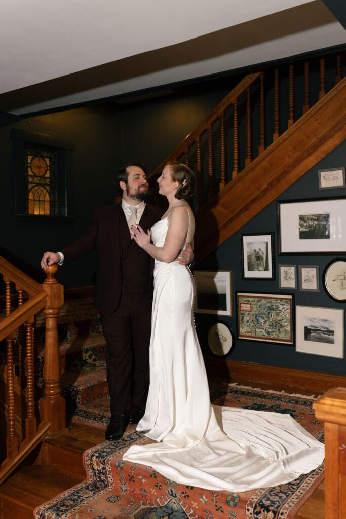 A winter wedding in the white mountains of New Hampshire at the Wentworth Inn in Jackson. 
