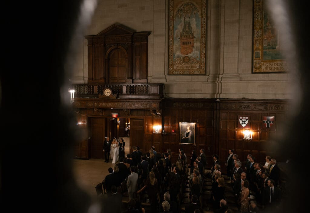 Harvard Club of Boston, winter wedding. Warm candle lights and historic, quiet luxury feeling.