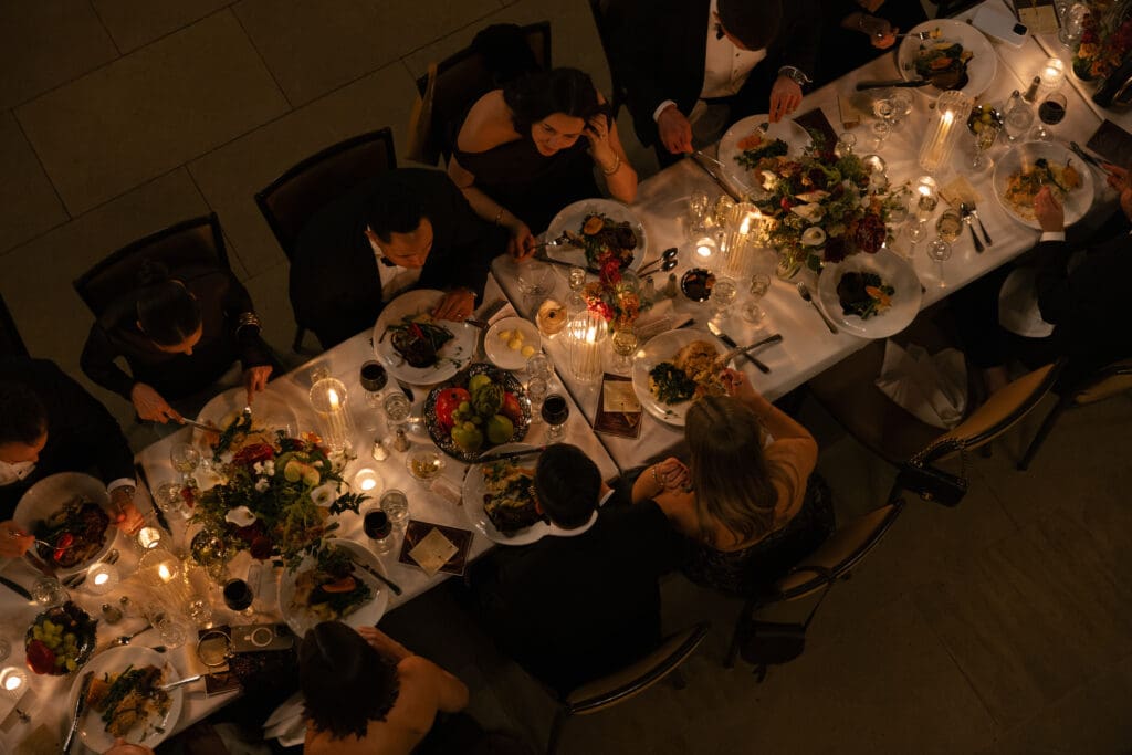 Harvard Club of Boston, winter wedding. Warm candle lights and historic, quiet luxury feeling.